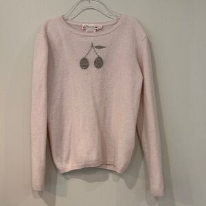 Bonpoint Light Pink Sweater with Cherry Motif